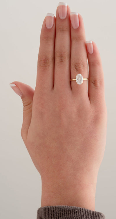 2CT Oval Diamond Halo Moissanite Engagement Ring