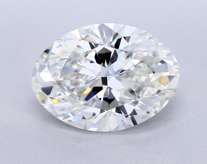 2CT Oval Diamond Halo Moissanite Engagement Ring