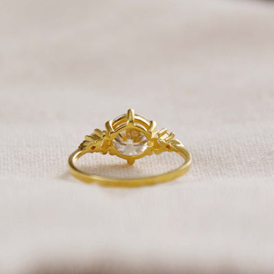 Round Brilliant Three Stone Moissanite Diamond Ring