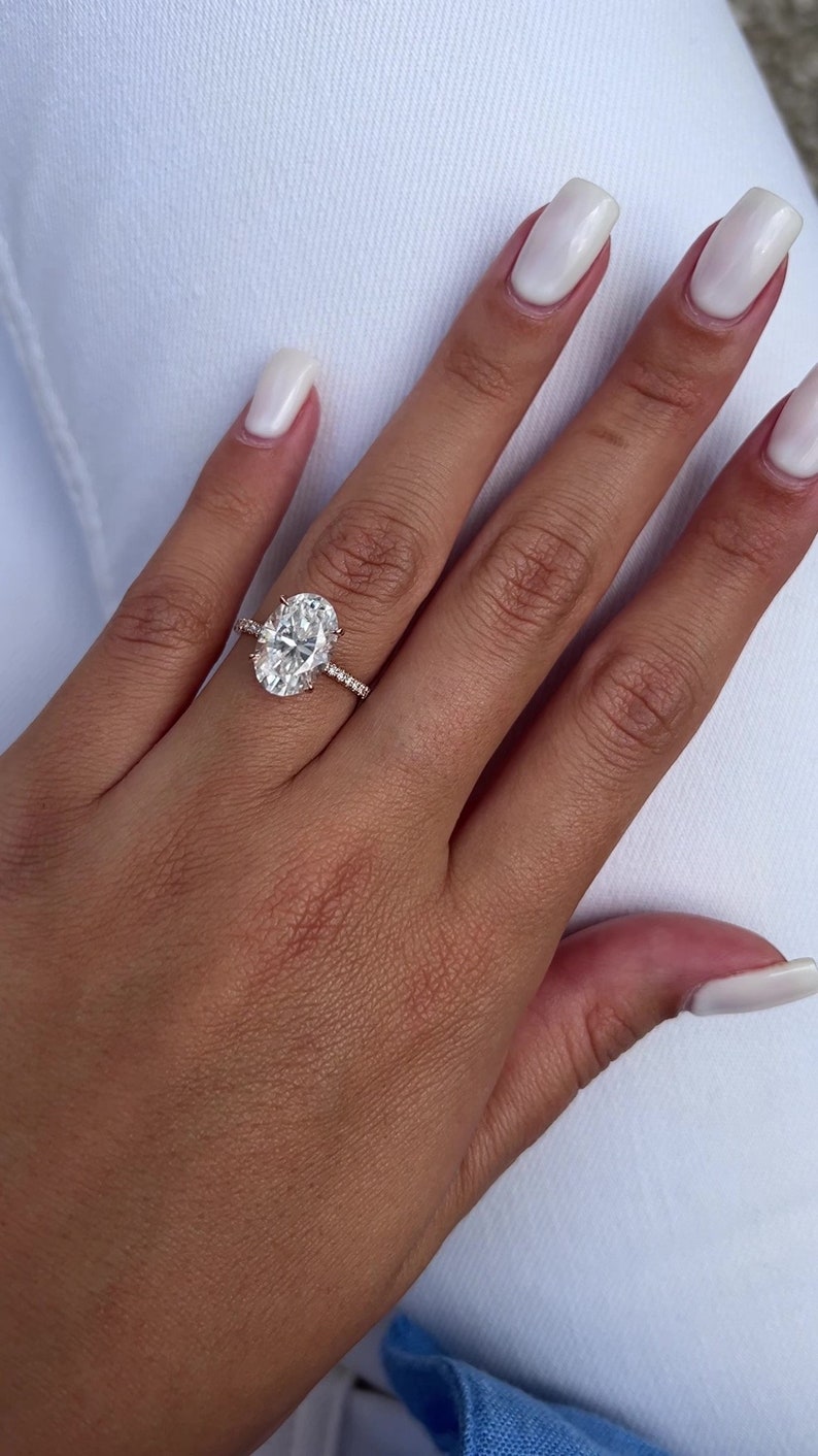 3.5CT Oval Diamond Moissanite Engagement Ring