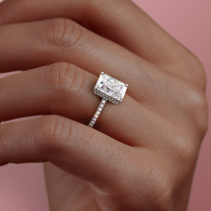 3.5 CT Radiant Cut Moissanite Engagement Ring
