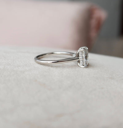 2.0CT Radiant Cut Hidden Halo Moissanite Diamond Engagement Ring
