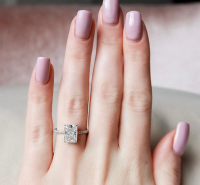 3.5 CT Radiant Cut Moissanite Engagement Ring