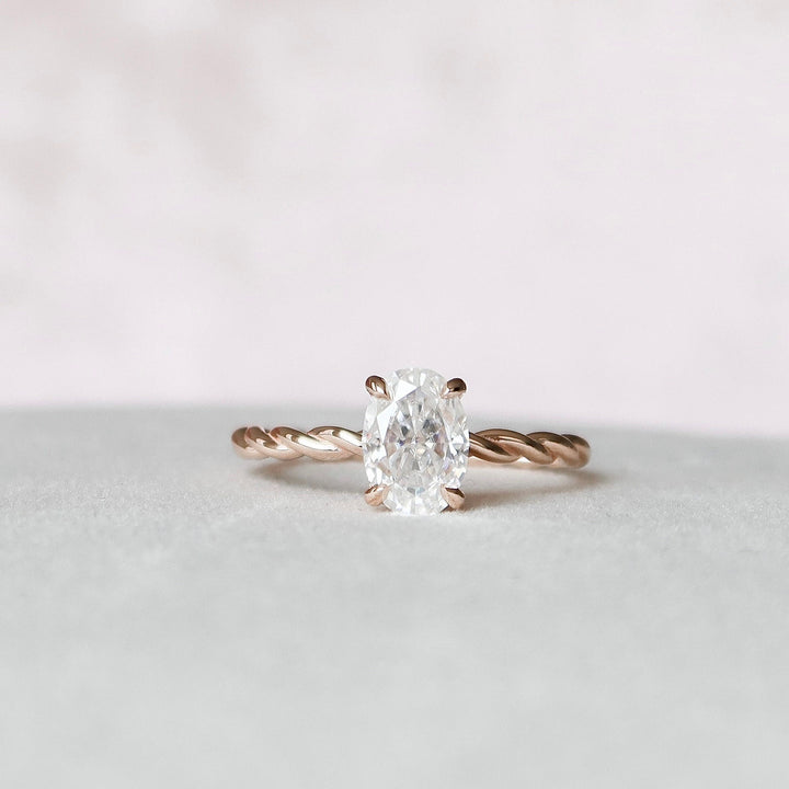 1.50 CT Oval cut Braided Moissanite Diamond Engagement Ring