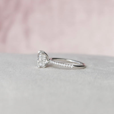 2.0CT Elongated Cushion Cut Moissanite Engagement Ring