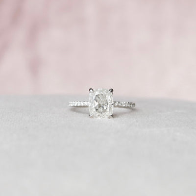 2.0CT Elongated Cushion Cut Moissanite Engagement Ring