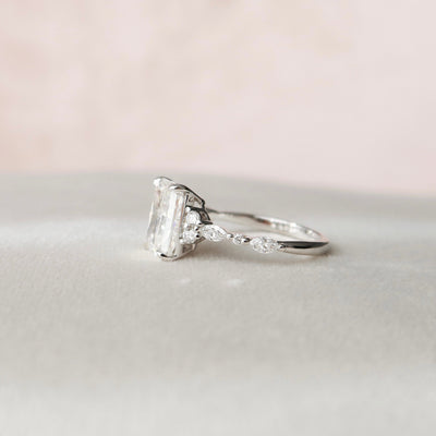 3.50CT Radiant Cut Cluster Moissanite Diamond Engagement Ring For Women