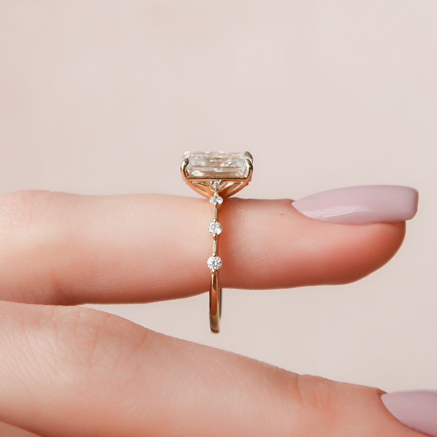 3.50 CT Radiant Cut Moissanite Engagement Ring