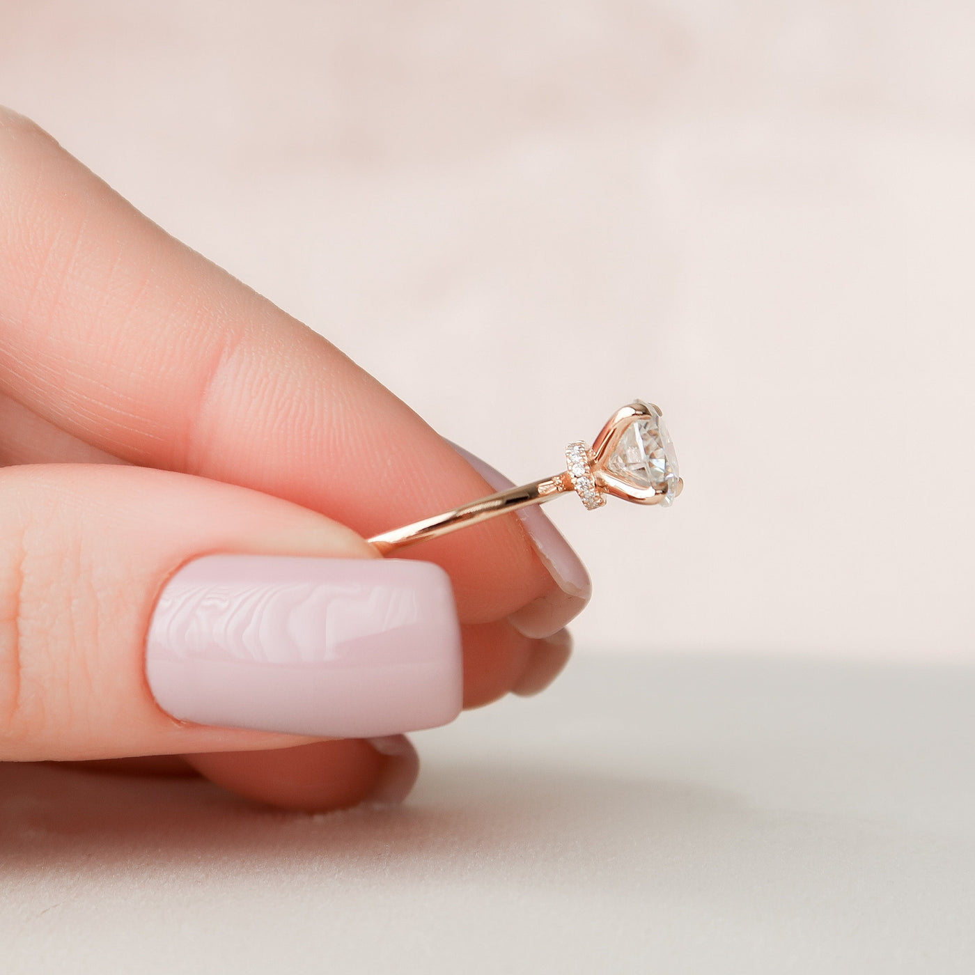 1.50CT Round Cut Solitaire Moissanite Engagement Ring