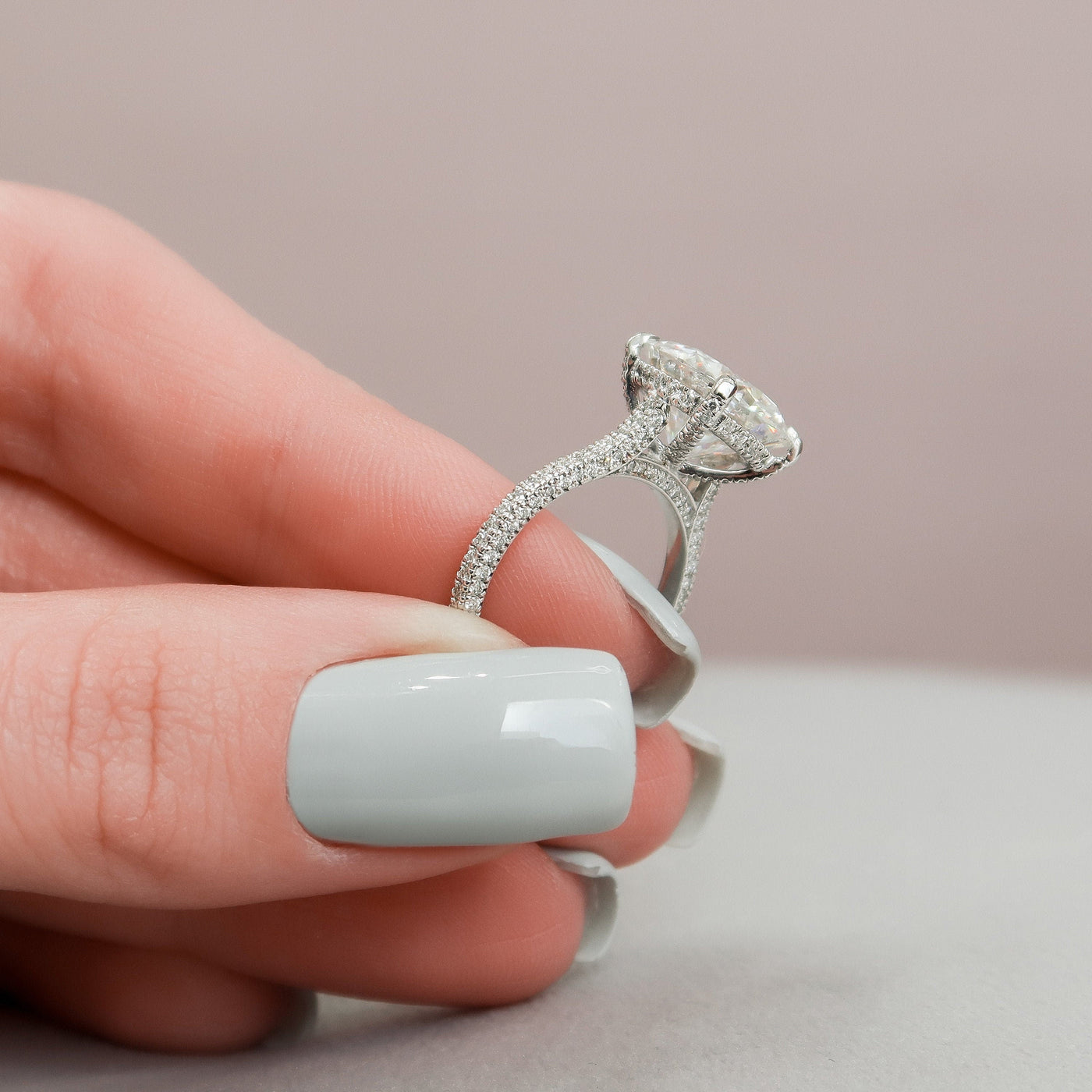 5.0CT Round Brilliant Cut Moissanite Engagement Ring