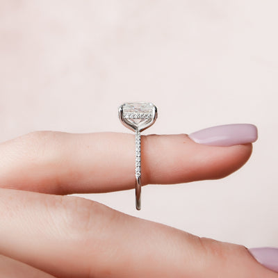 4 CT Cushion Cut Moissanite Engagement Ring