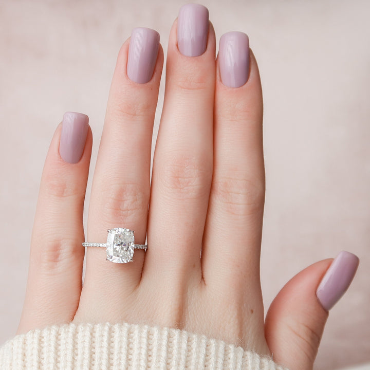 4 CT Cushion Cut Moissanite Engagement Ring