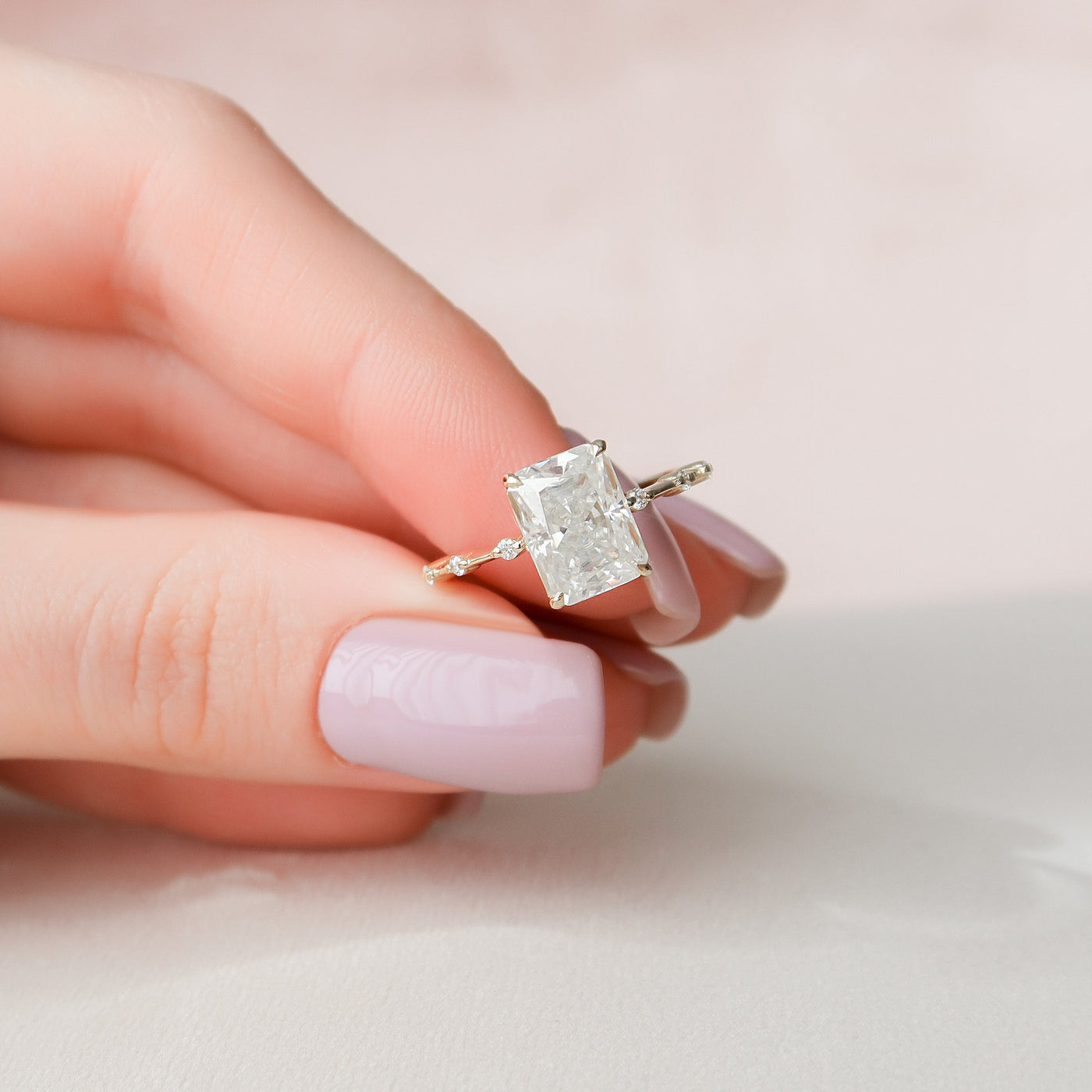 3.50 CT Radiant Cut Moissanite Engagement Ring
