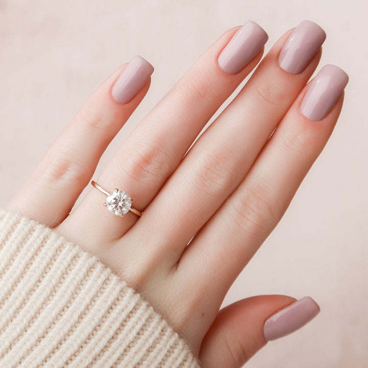 1.50 CT  Round Cut Solitaire Moissanite Engagement Ring