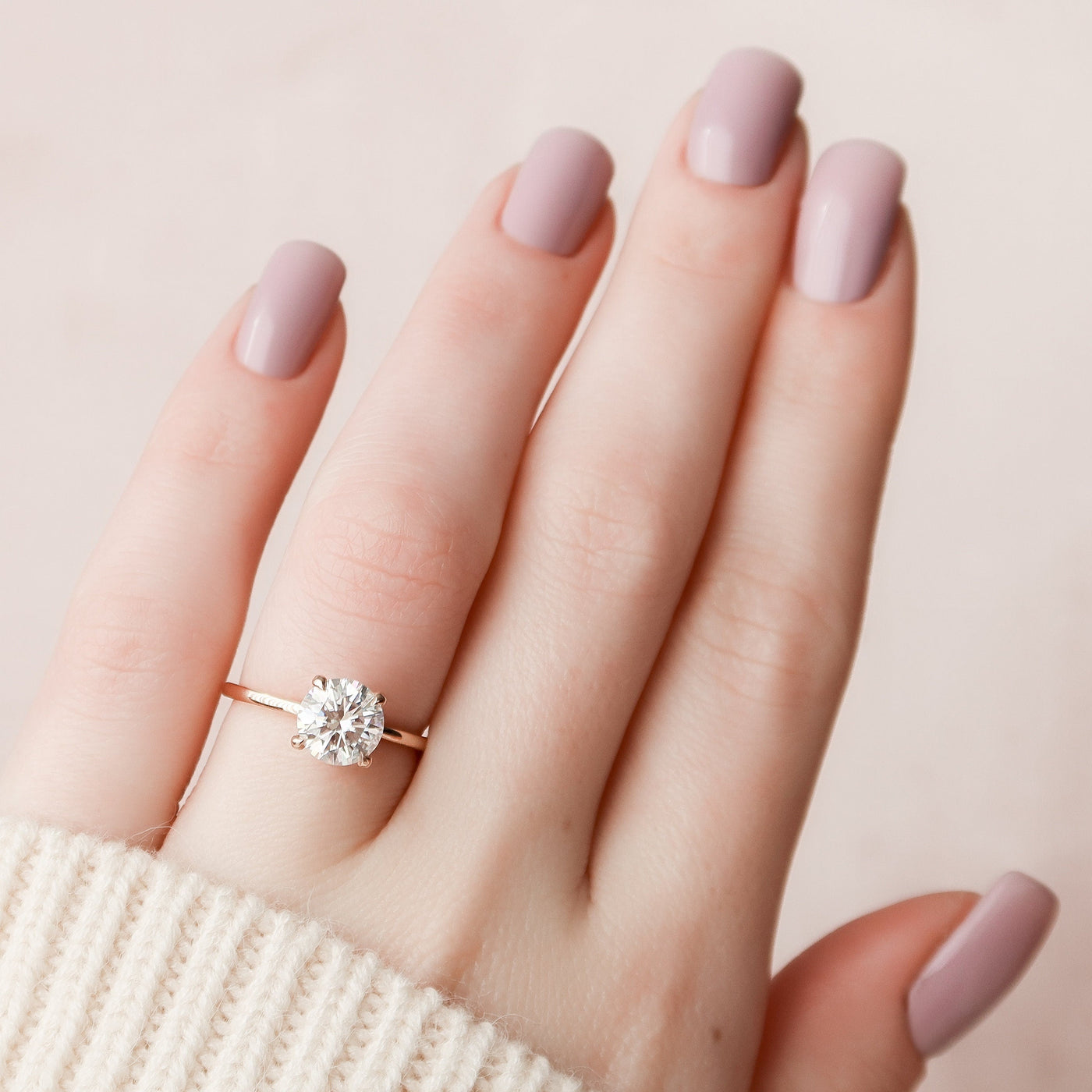 1.50 CT  Round Cut Solitaire Moissanite Engagement Ring