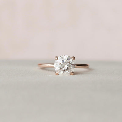 1.50CT Round Cut Solitaire Moissanite Engagement Ring