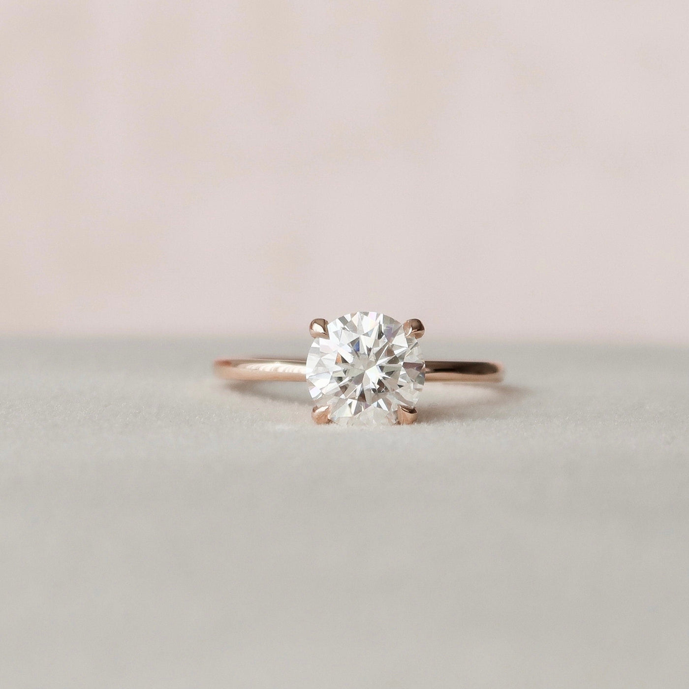 1.50 CT  Round Cut Solitaire Moissanite Engagement Ring