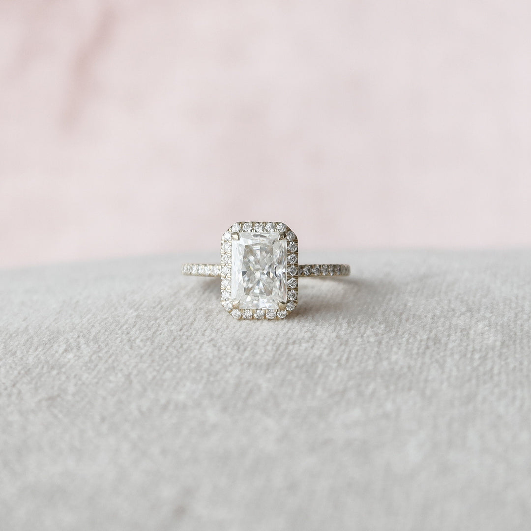 2 CT Radiant Cut Halo Moissnite Engagement Ring