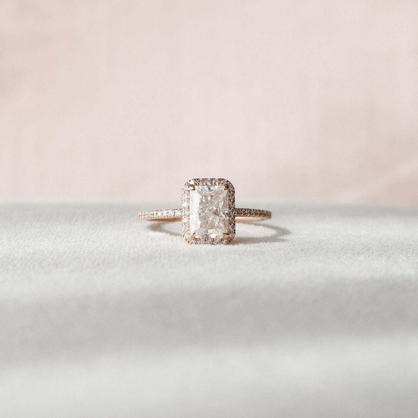 2 CT Radiant Cut Halo Moissnite Engagement Ring