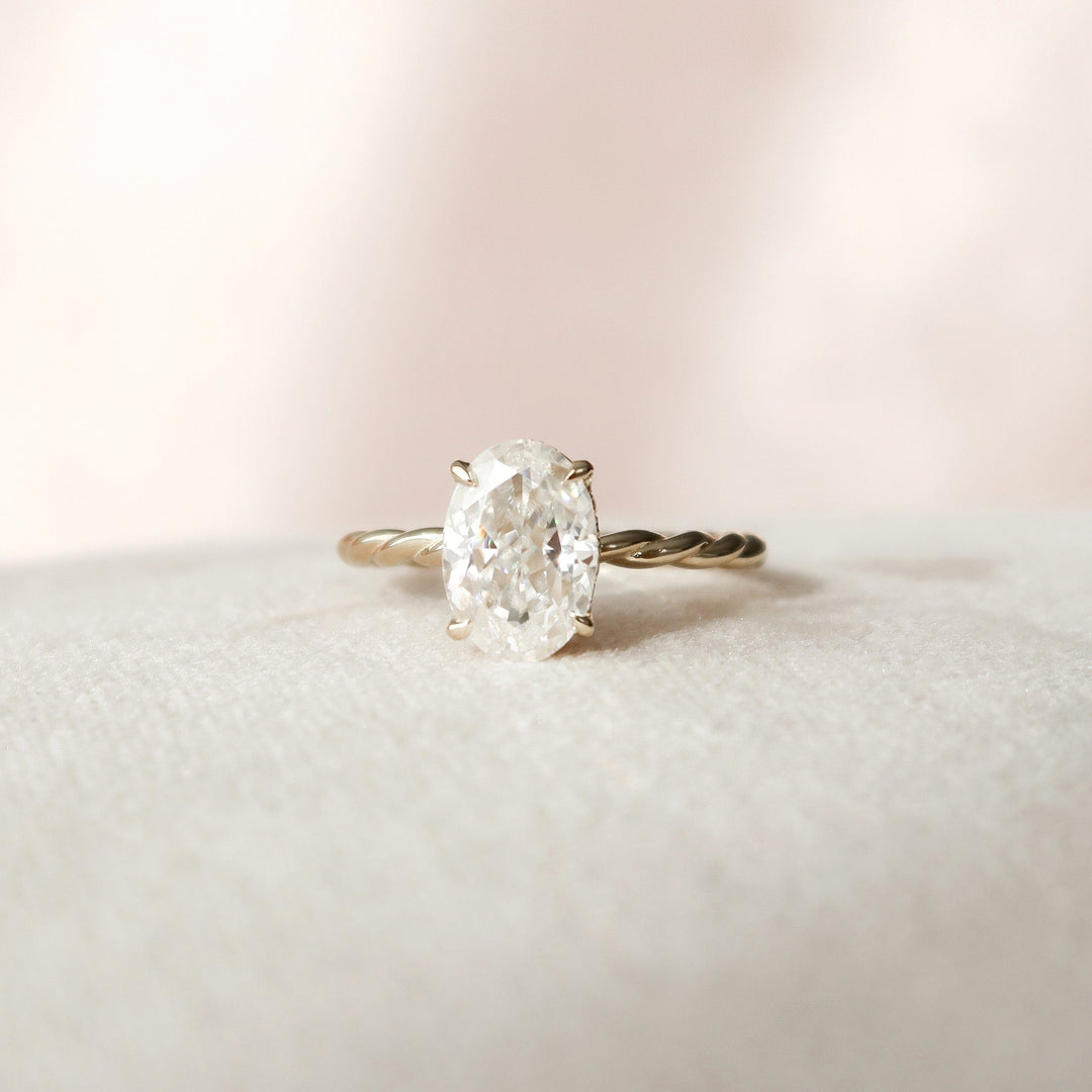 2.0CT Oval Cut Braided Moissanite Engagement Ring