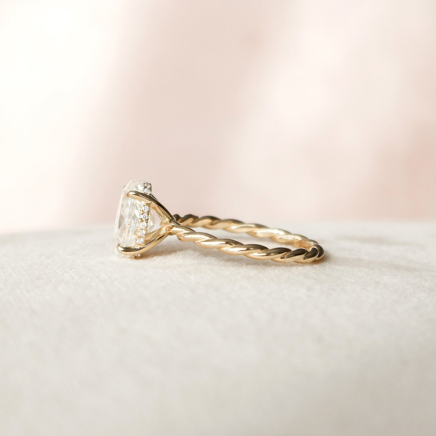 2.0CT Oval Cut Braided Moissanite Engagement Ring