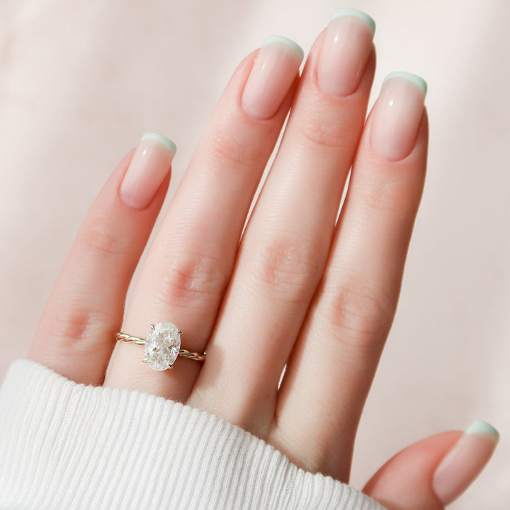 2 CT Oval cut Braided Moissanite Engagement Ring