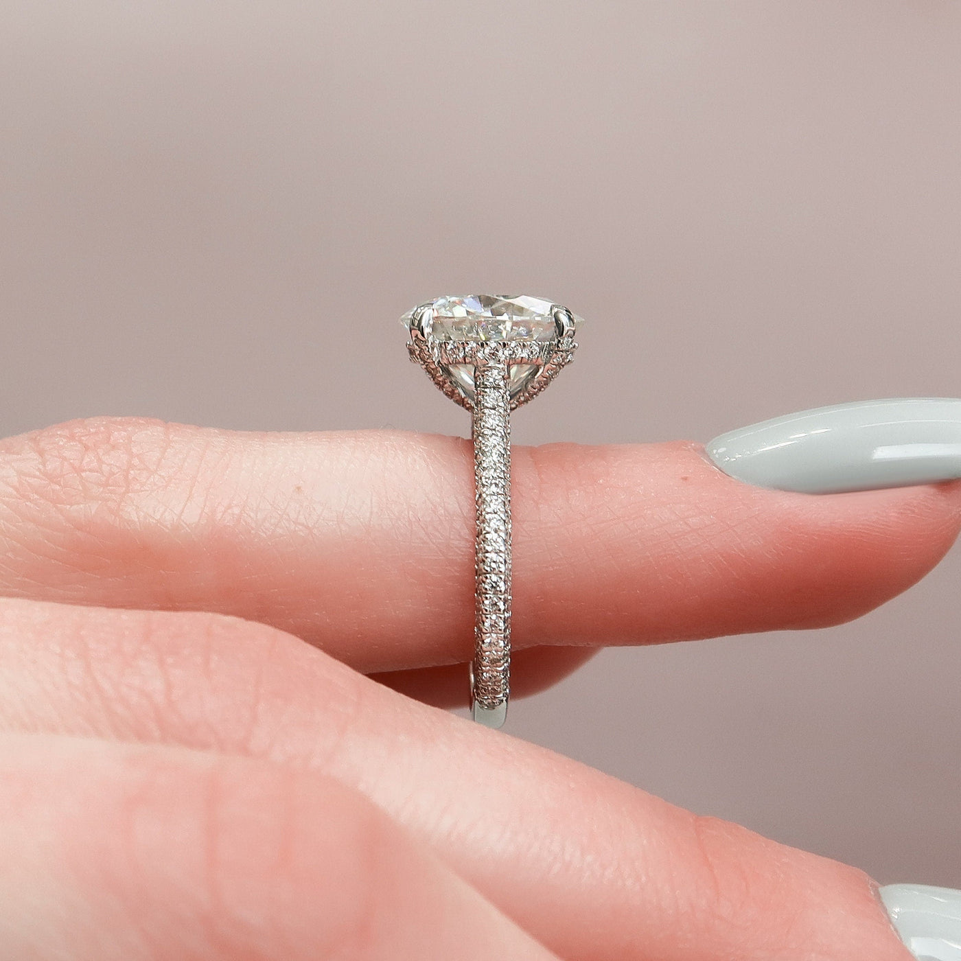 5.0CT Round Brilliant Cut Moissanite Engagement Ring