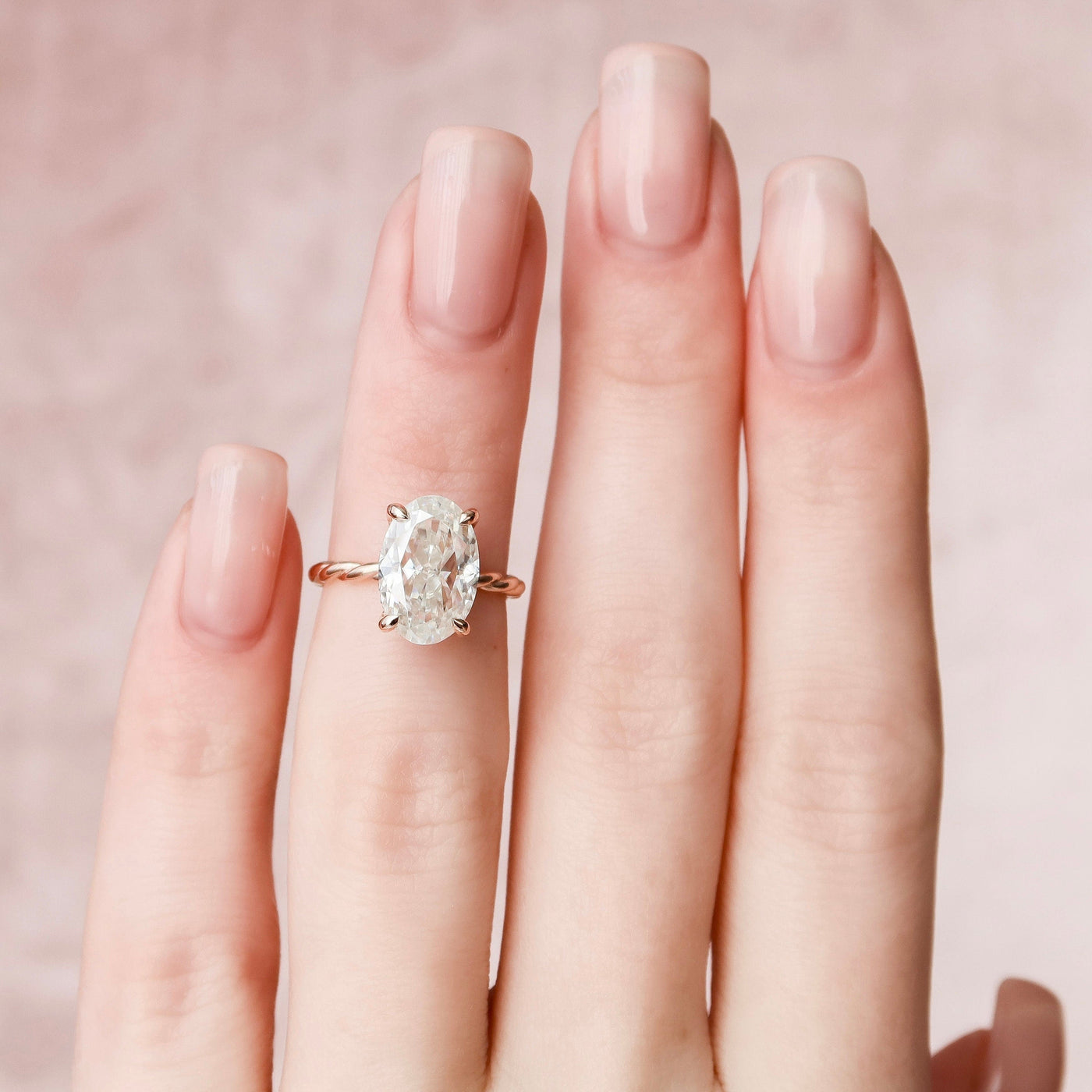 3.50CT Oval Cut Braided Moissanite Engagement Ring