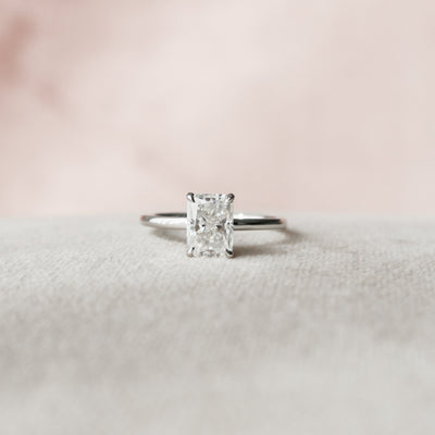 1.50CT Radiant Cut Moissanite Hidden Halo Engagement Ring