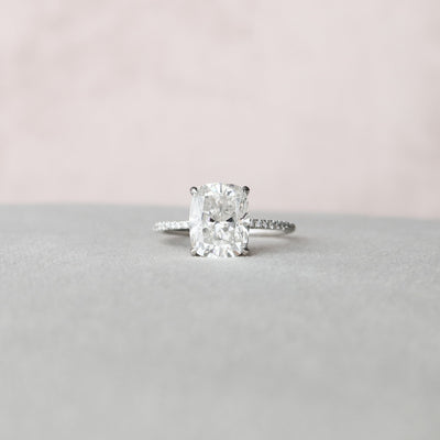 4 CT Cushion Cut Moissanite Engagement Ring