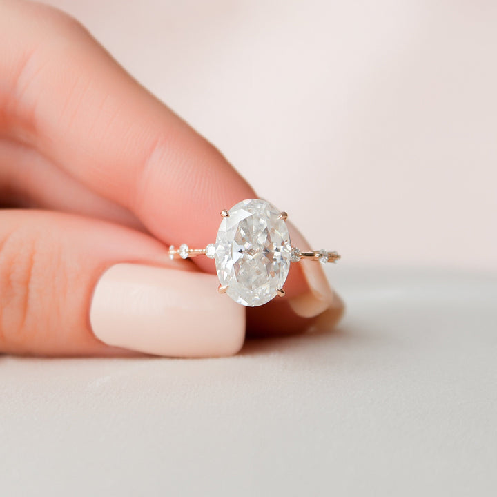 4.5 CT Oval Cut Moissanite Wedding Ring