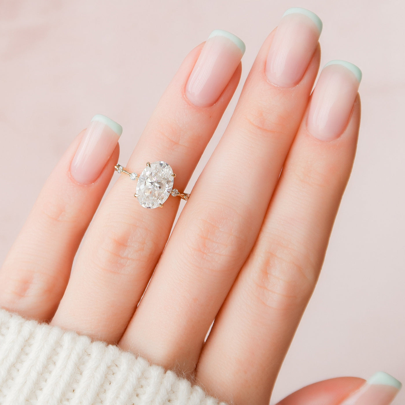 3.0CT Oval Cut Vintage Inspired Moissanite Engagement Ring