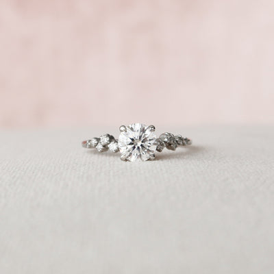 1 CT Round cut Moissanite Engagement Ring