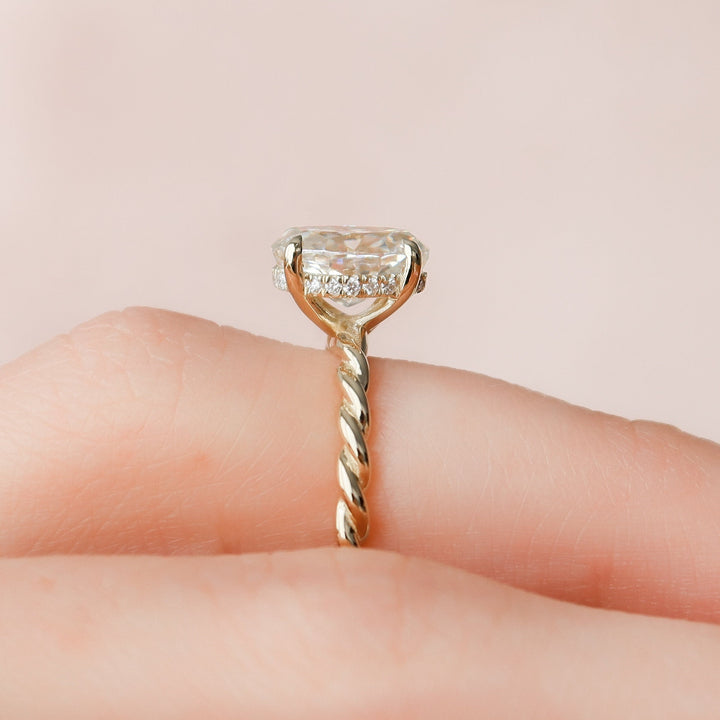 1.50 CT Oval cut Braided Moissanite Diamond Engagement Ring