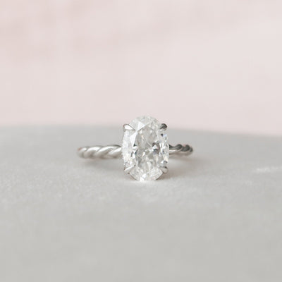 2 CT Oval cut Braided Moissanite Engagement Ring