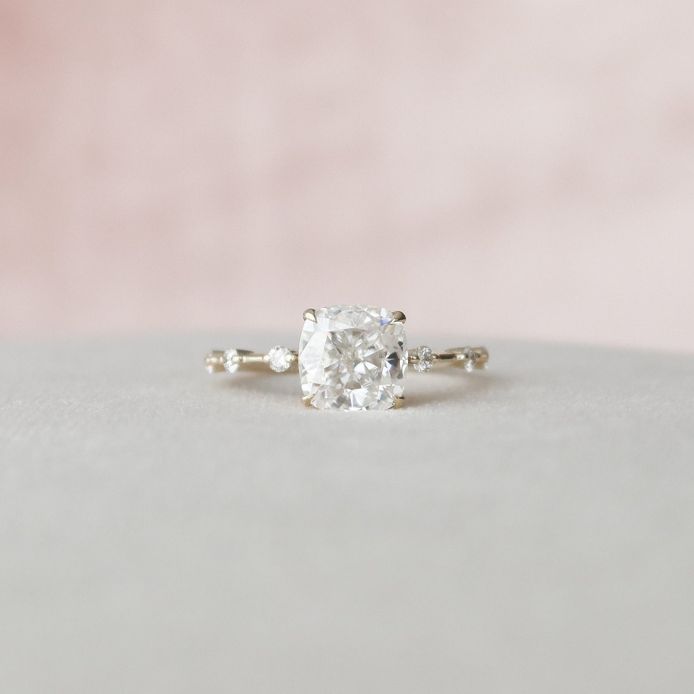 2 CT Cushion Cut Moissanite Engagement Ring