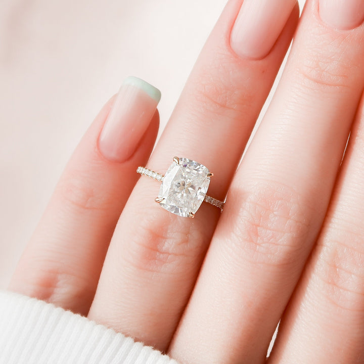 4 CT Cushion Cut Moissanite Engagement Ring
