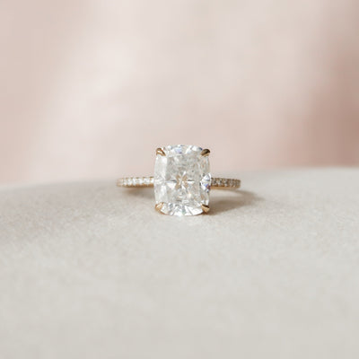 4 CT Cushion Cut Moissanite Engagement Ring