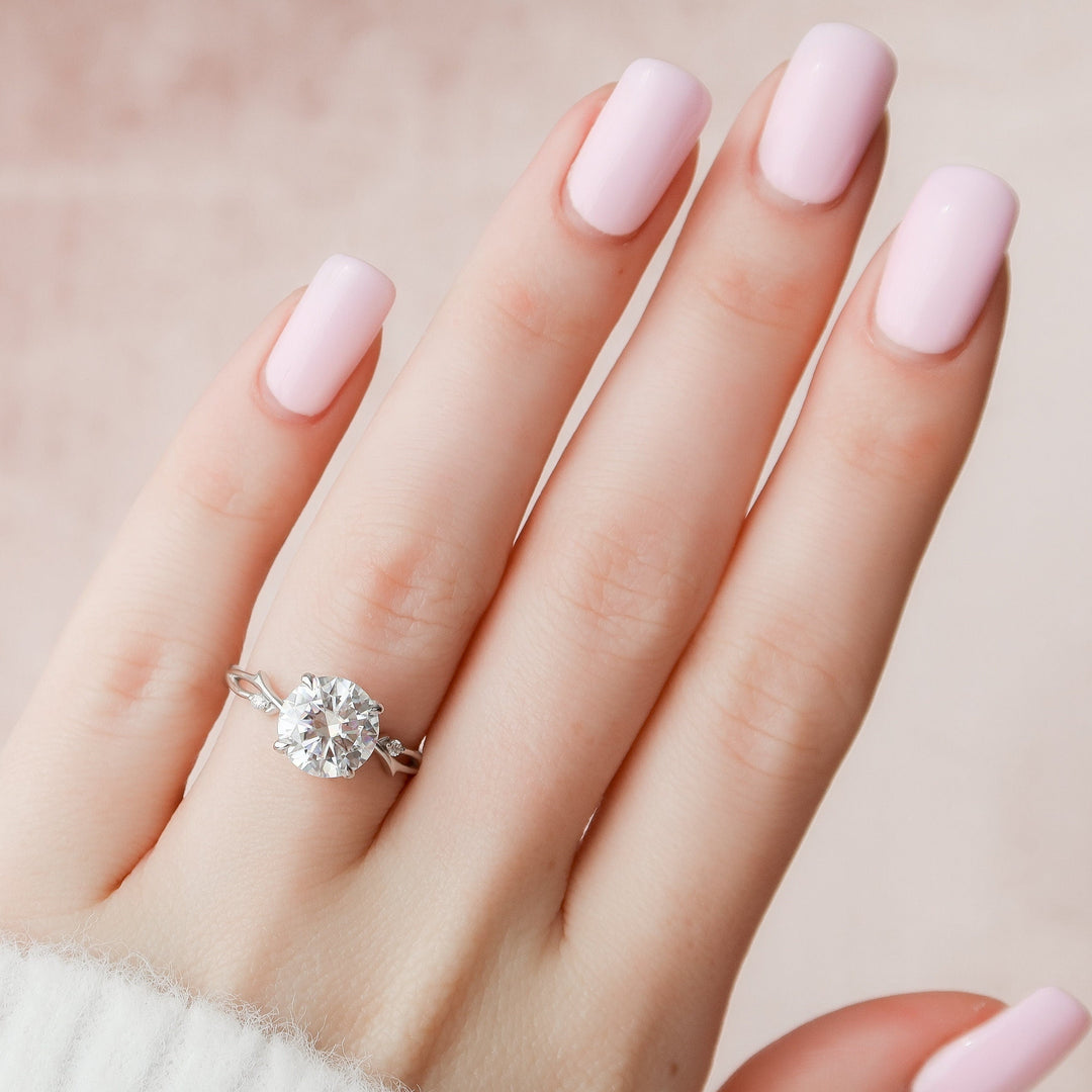 2.5 CT Twig Round Moissanite Nature Inspired Branch Engagement Ring