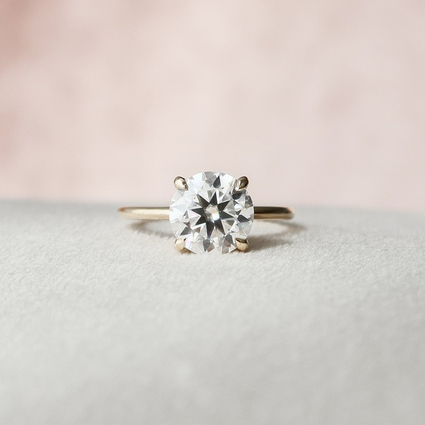 2.0CT Round Cut Hidden Halo Moissanite Engagement Ring