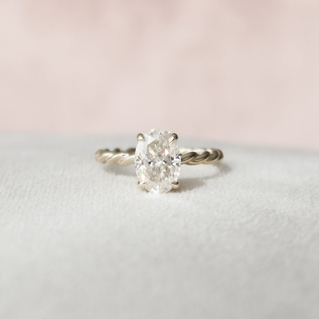 1.50 CT Oval cut Braided Moissanite Diamond Engagement Ring