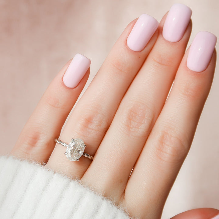 2 CT Oval cut Braided Moissanite Engagement Ring