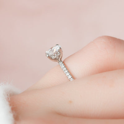 1 CT Round cut Hidden Halo Moissanite Engagement Ring