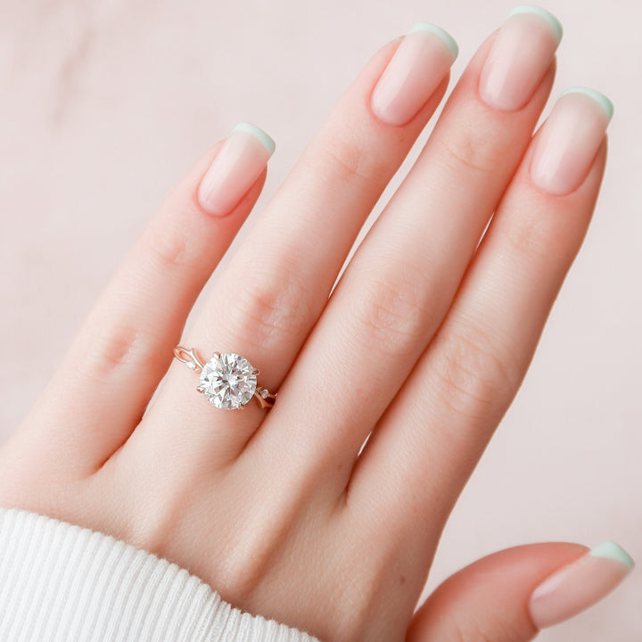 2.5 CT Twig Round Moissanite Nature Inspired Branch Engagement Ring