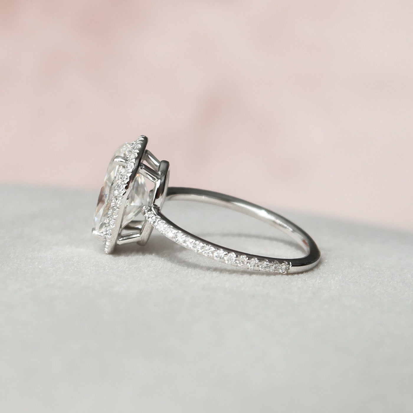 2.5 CT Cushion cut Moissanite Diamond Engagement Ring