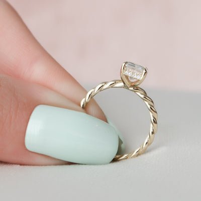 2 CT Radiant Cut  Halo Moissanite Solitaire  Engagement Ring