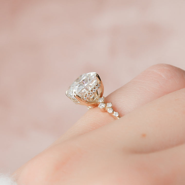 4 CT Cushion cut  Moissanite Engagement Ring