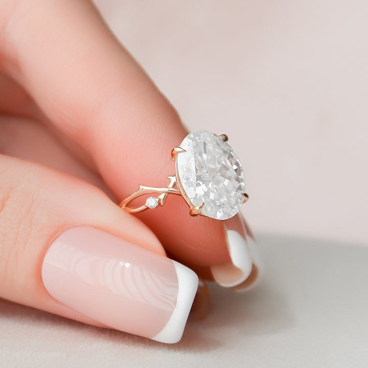 3.5 CT Oval Cut Nature Inspired Branch Moissanite Wedding Ring
