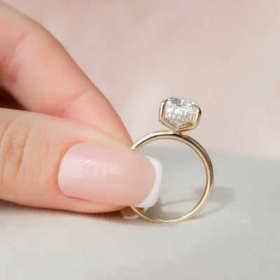 4.50CT Elongated Cushion Cut Moissanite Hidden Halo Engagement Ring