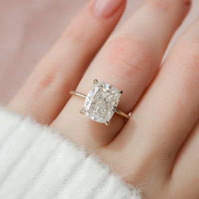 4.5 CT Elongated Cushion Cut Moissanite Wedding Ring